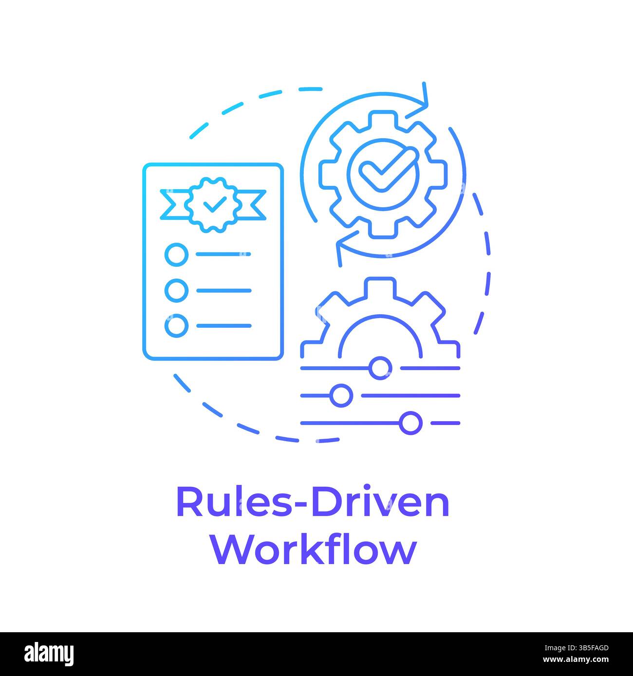 Rules driven workflow blue gradient concept icon Stock Vector