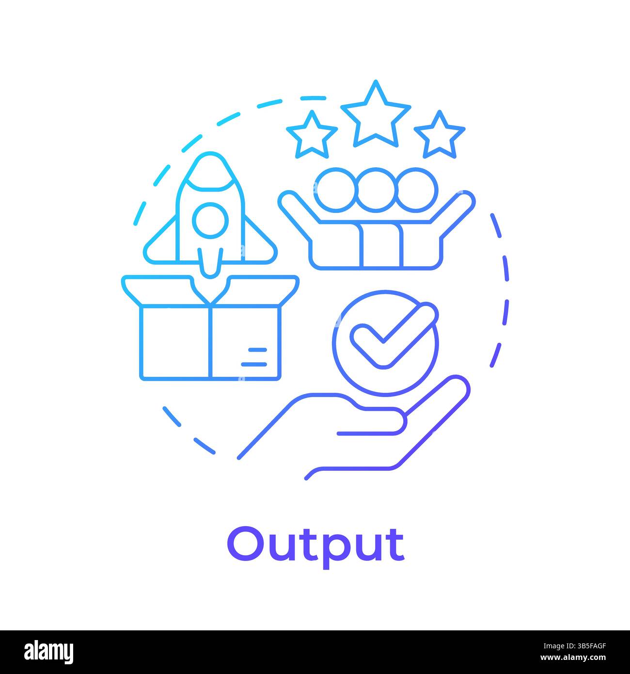 Output blue gradient concept icon Stock Vector