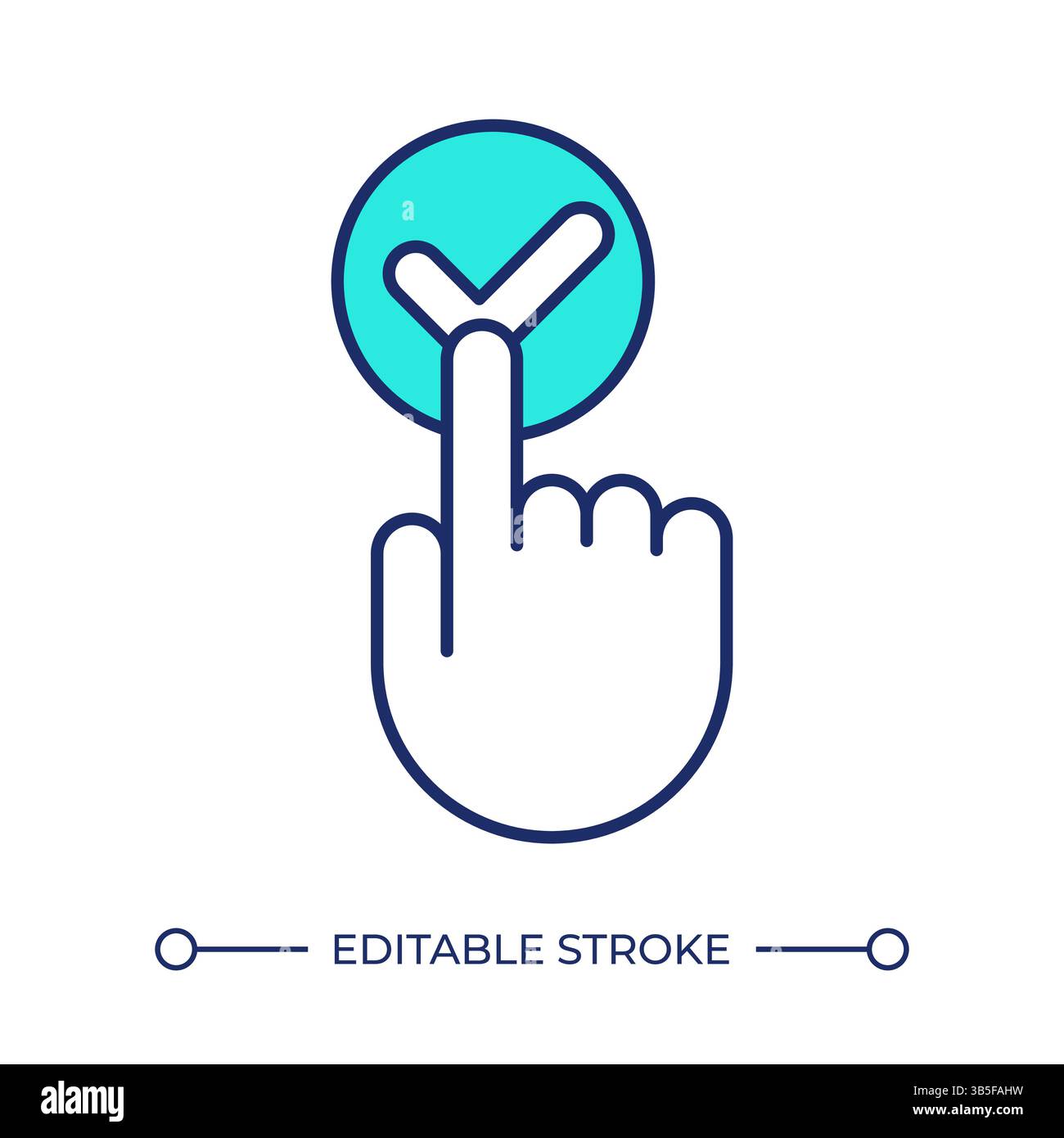 Opt in consent line color icon Stock Vector