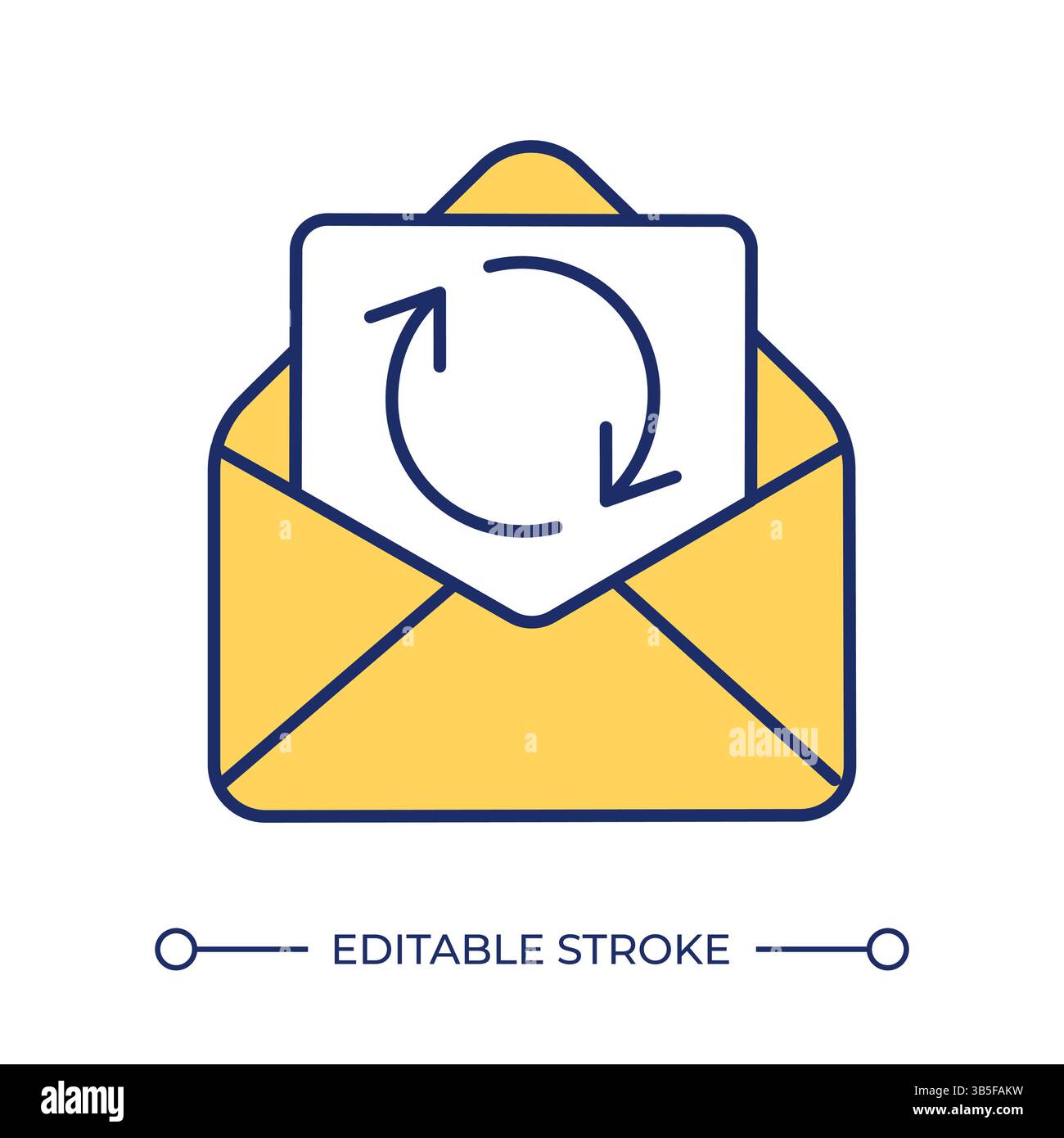 Consent renewal line color icon Stock Vector