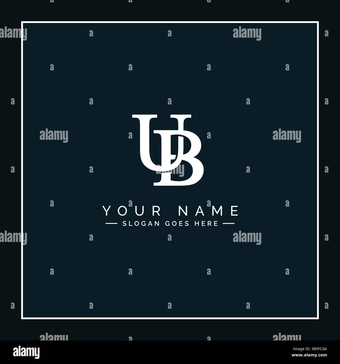 Abstract Letter UB Logo - Initial Monogram Template for Alphabet U and B Stock Vector