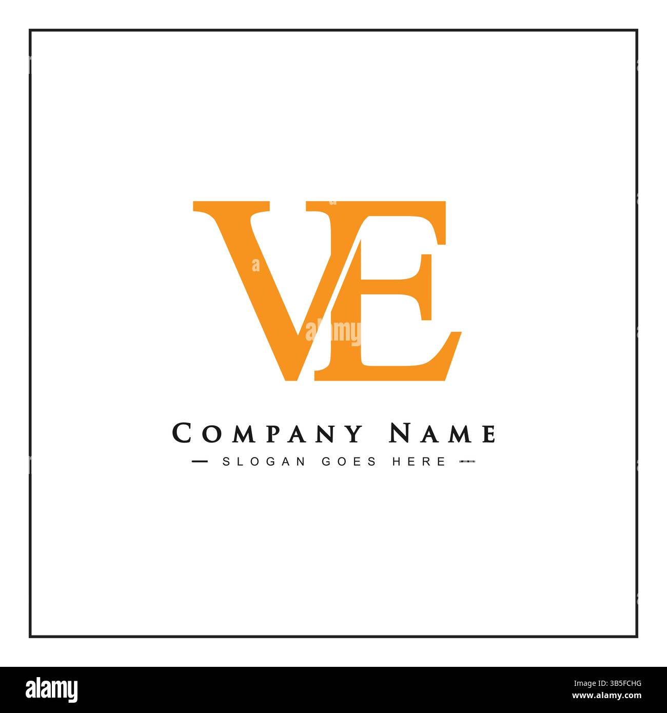 VE Vector Logo Template - Simple Icon for Initial Letter V and E Monogram Stock Vector