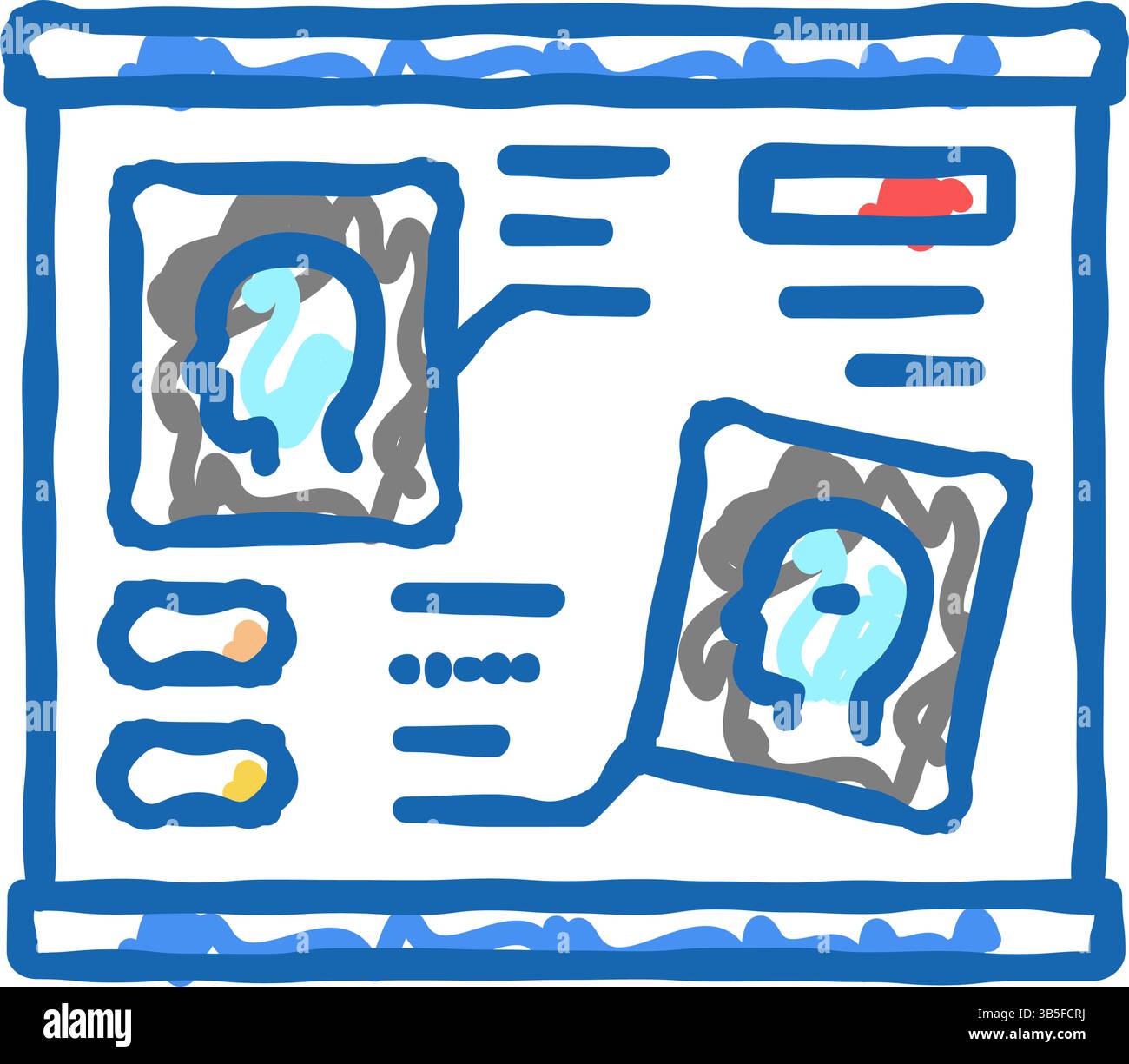 human head researching radiology cadre icon doodle illustration Stock ...