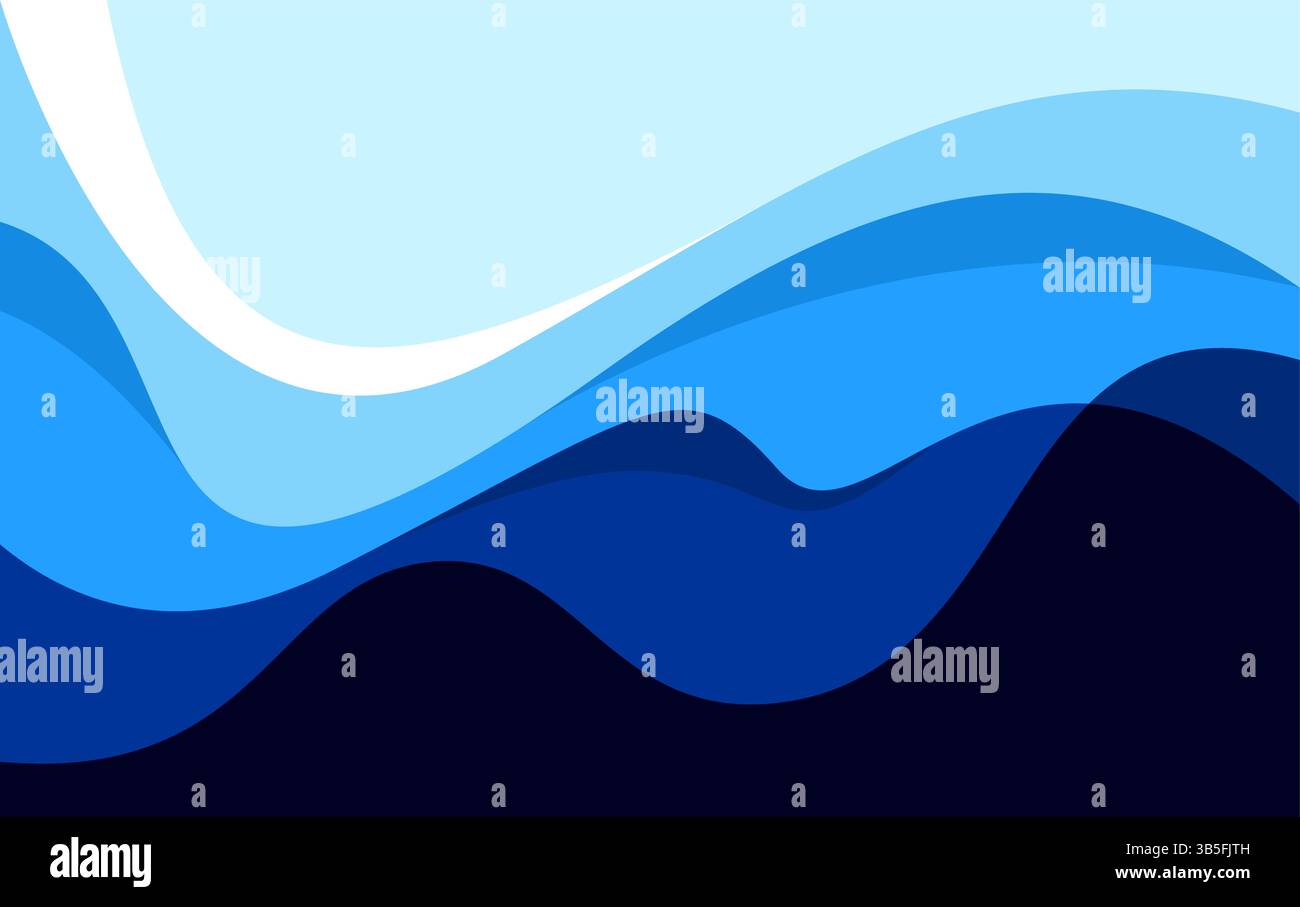 Abstract background with waves vector. papercut wave background Stock Vector