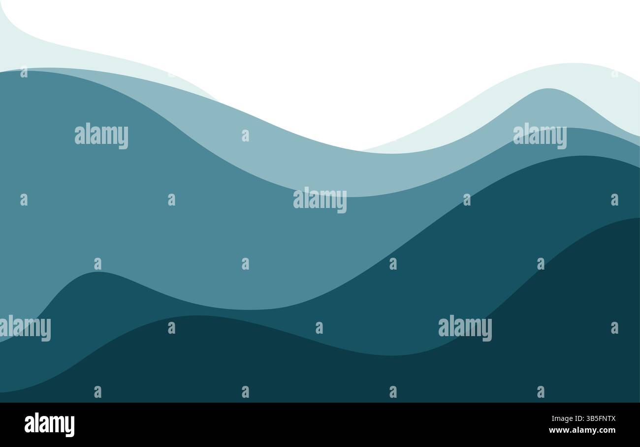Abstract vector blue wavy background. wave geometric background Stock Vector