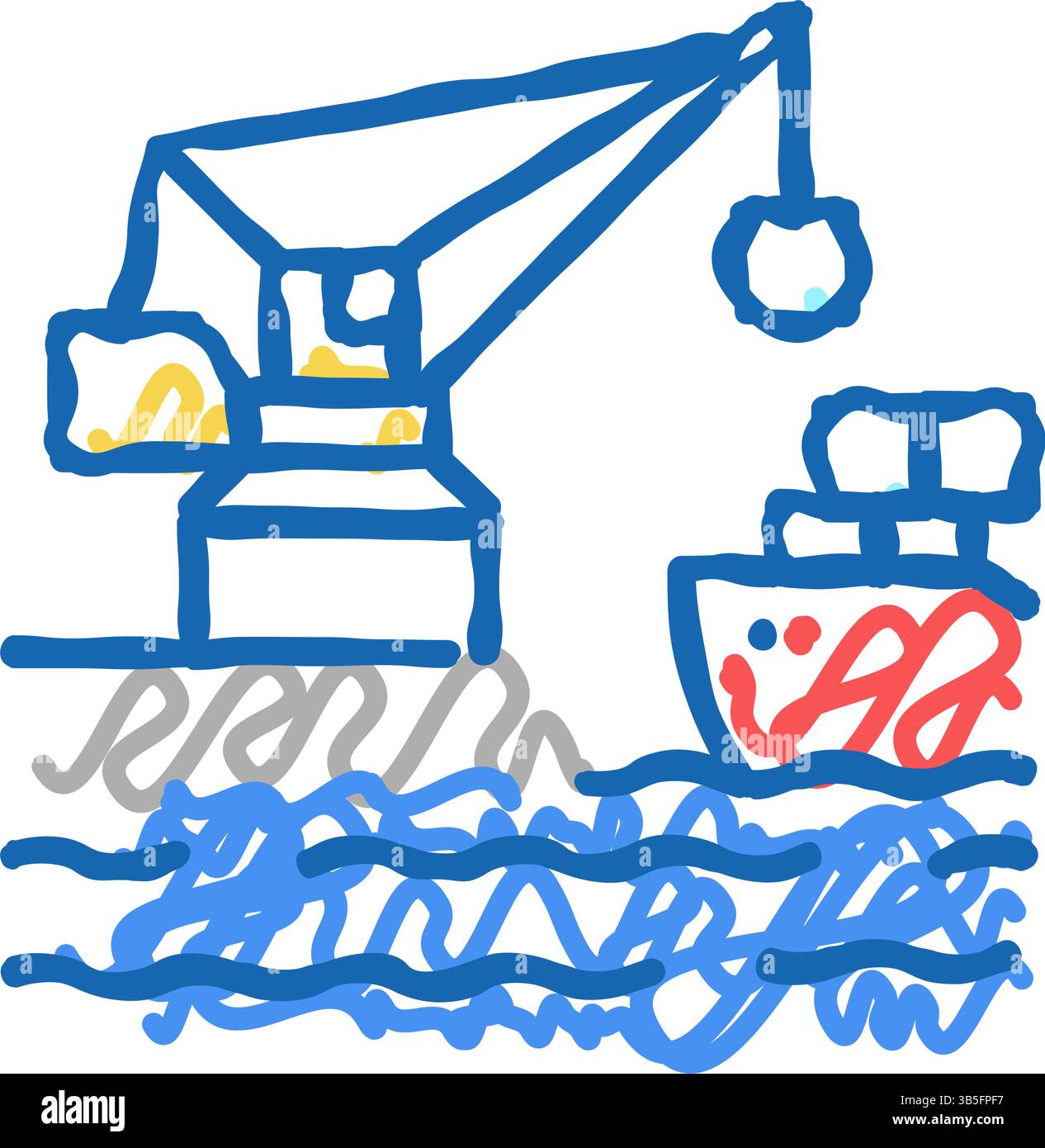crane port icon doodle illustration Stock Vector Image & Art - Alamy