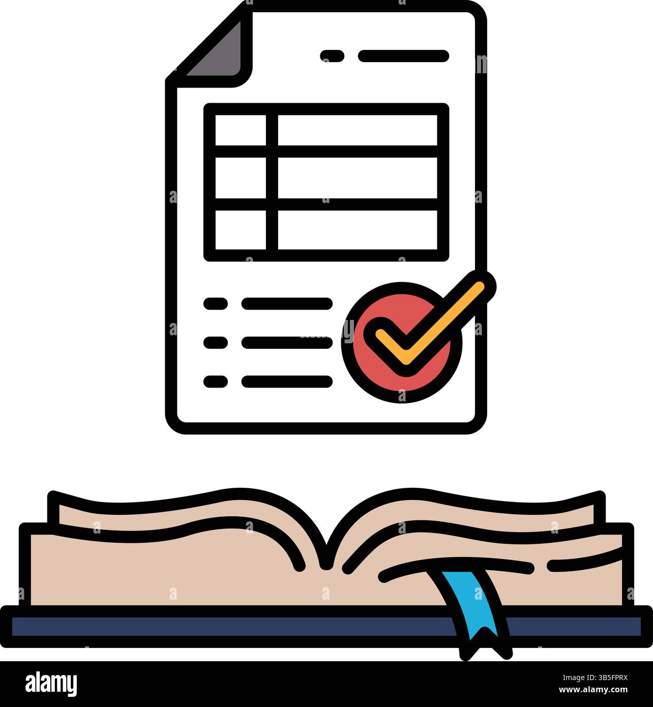 A check mark is on a piece of paper with a list of items. The paper is ...