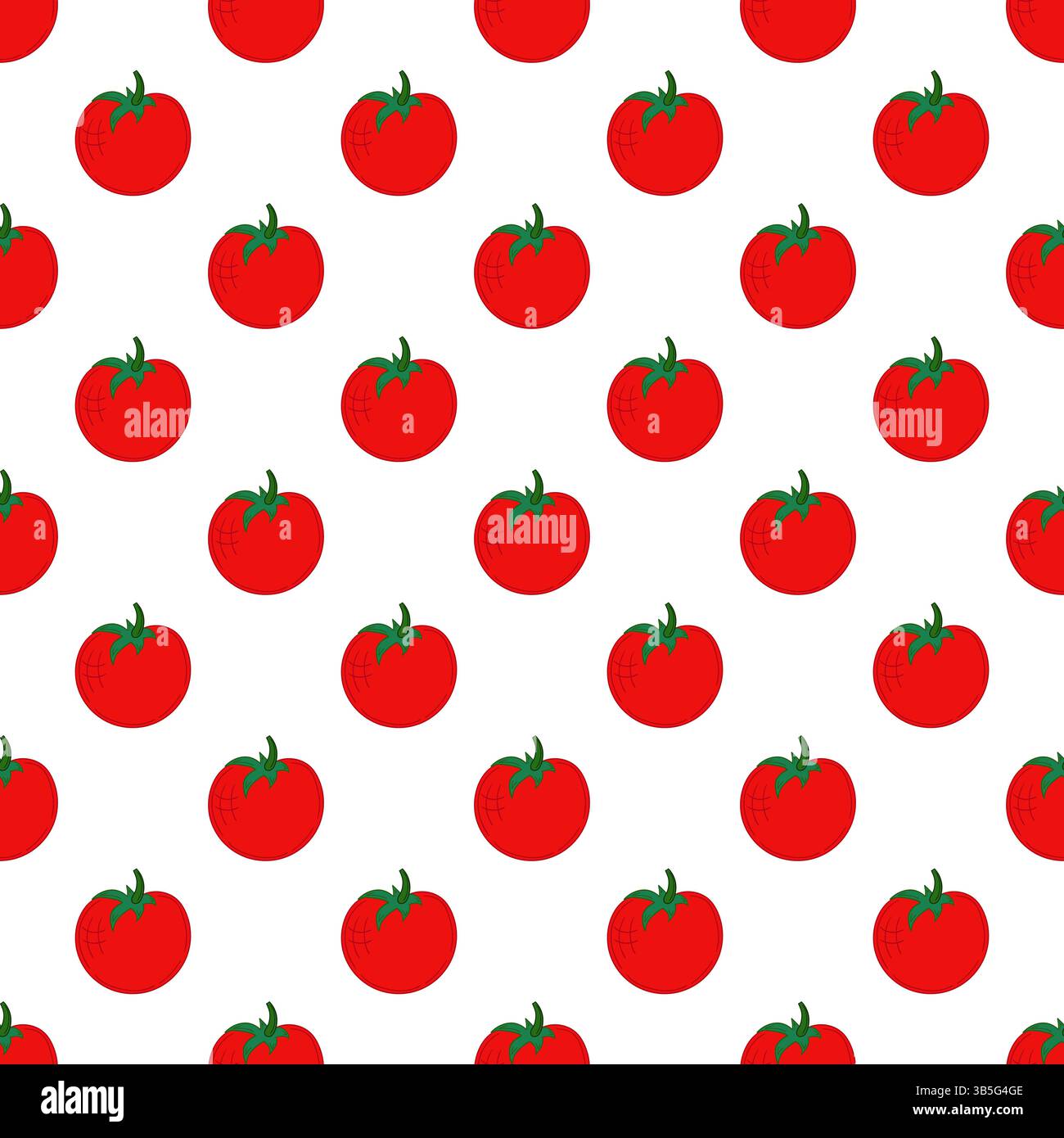 Pattern for textile or kitchen in hand draw style. Tomato. Seamless vegetable pattern. Print Stock Vector