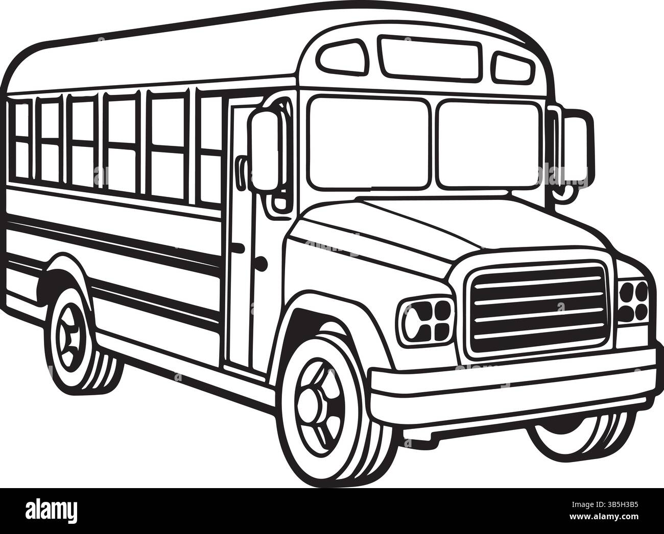 School bus coloring page for kids hi-res stock photography and images ...