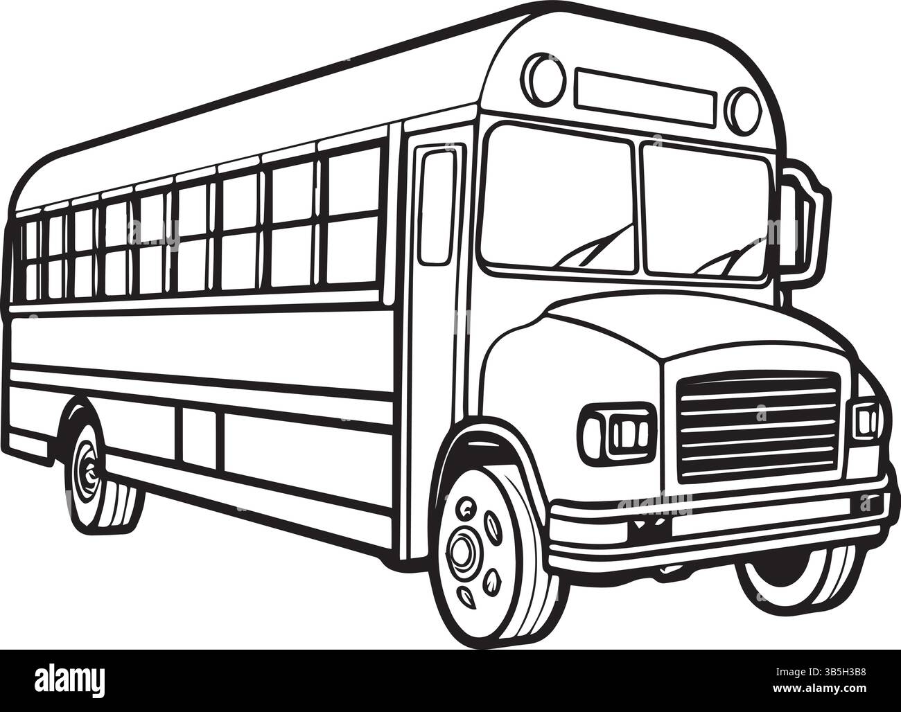 School bus coloring page for kids hi-res stock photography and images ...