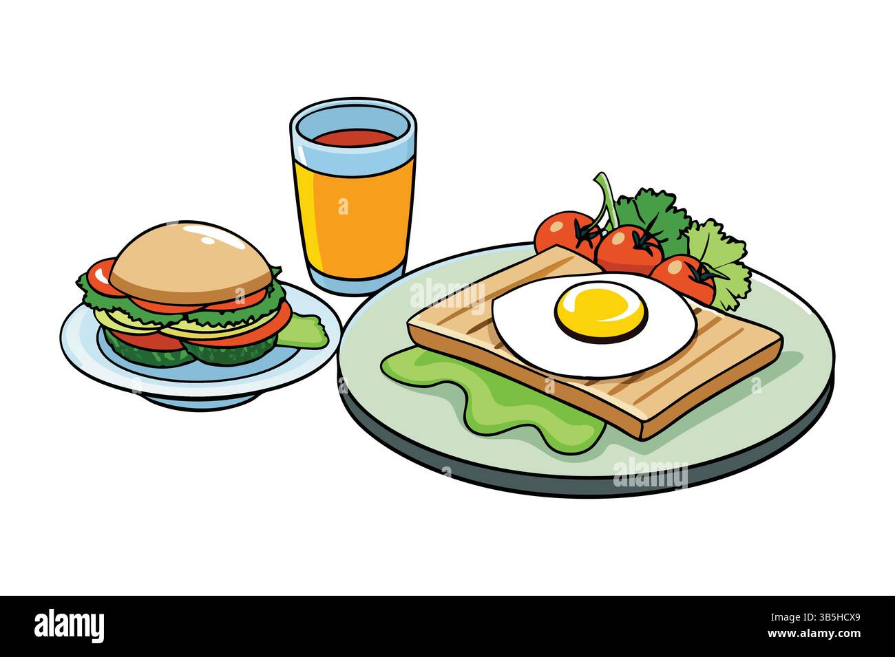 A delicious healthy breakfast vector illustration Stock Vector Image ...