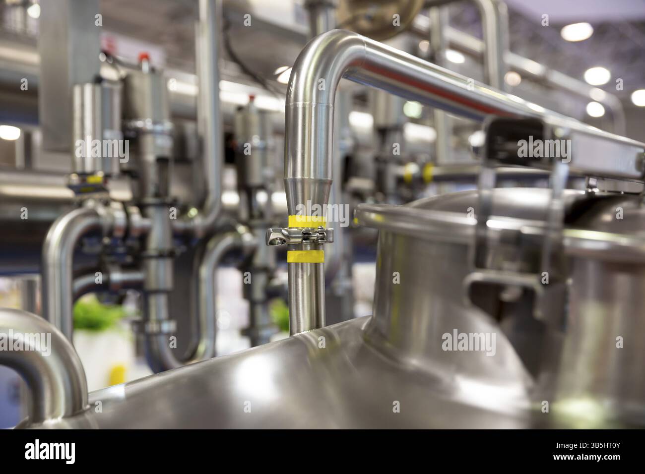 Pasteurization Method Milk pasteurization system is shown at a food and drink exhibition ...