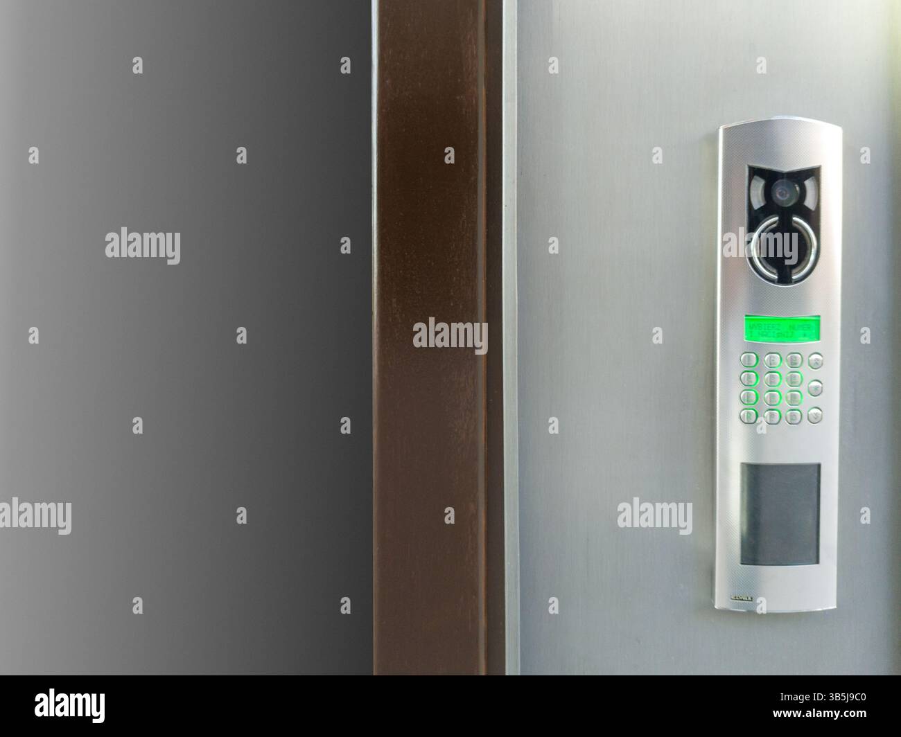 Modern intercom system with numeric keypad Stock Photo