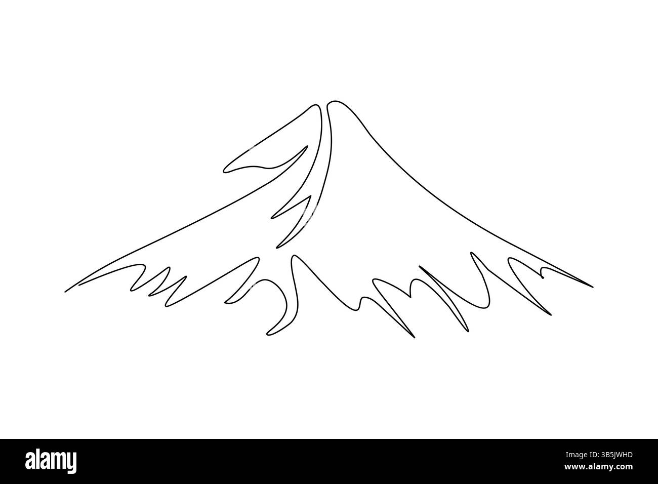 Mountain landscape continuous one line art of outline vector drawing ...