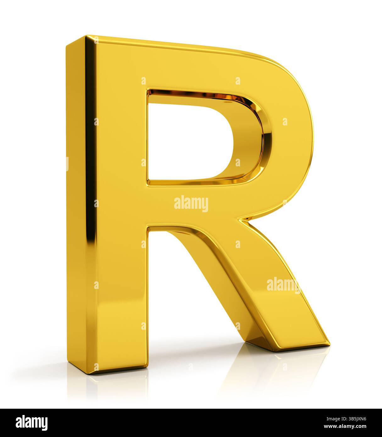 3D gold letter R isolated on white background Stock Photo - Alamy