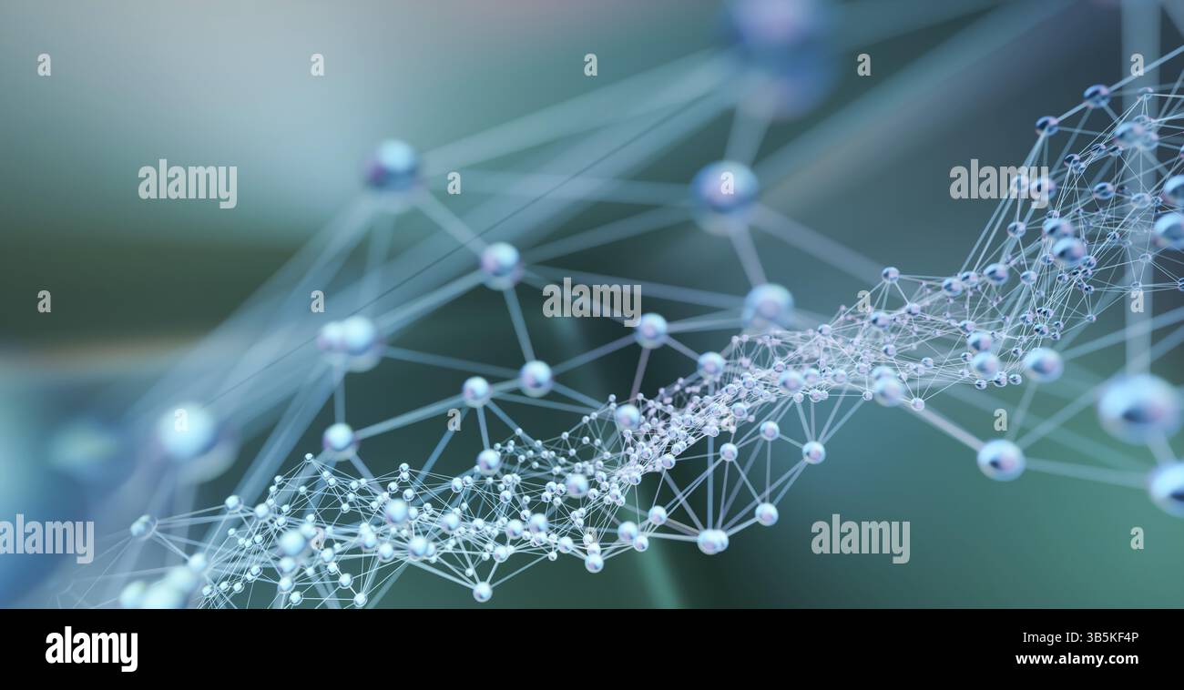 Plexus geometry or line and dot connection background. Internet and communication technology design concept. 3d rendering Stock Photo