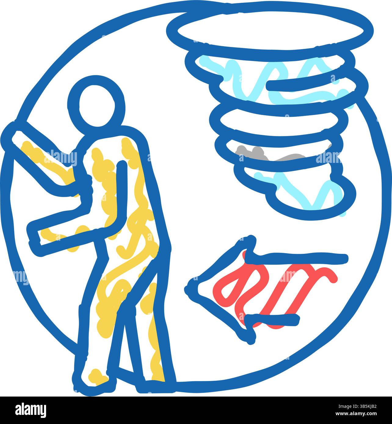escape from hurricane refugee icon doodle illustration Stock Vector ...