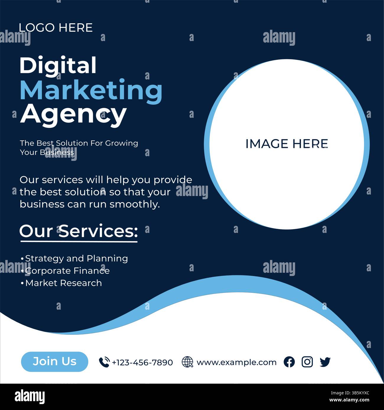 Digital Marketing Agency Social Media Post Design Stock Vector Image ...