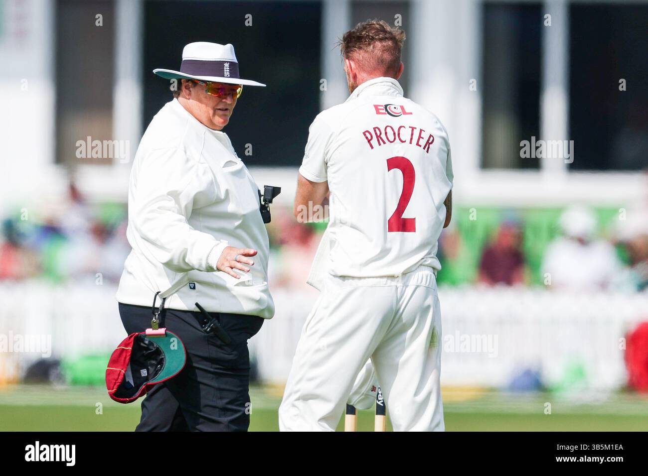 Leicester, UK. 02nd May, 2025. Umpire Sue Redfern takes the cap ...