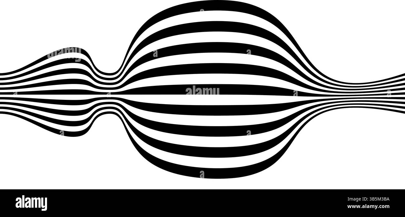 Black and white wavy line pattern. Vector illustration Stock Vector ...