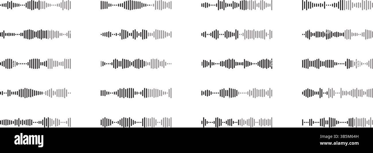 Sound wave design elements. Waveform pattern for music player, podcasts, mobile voice message, streaming Stock Vector