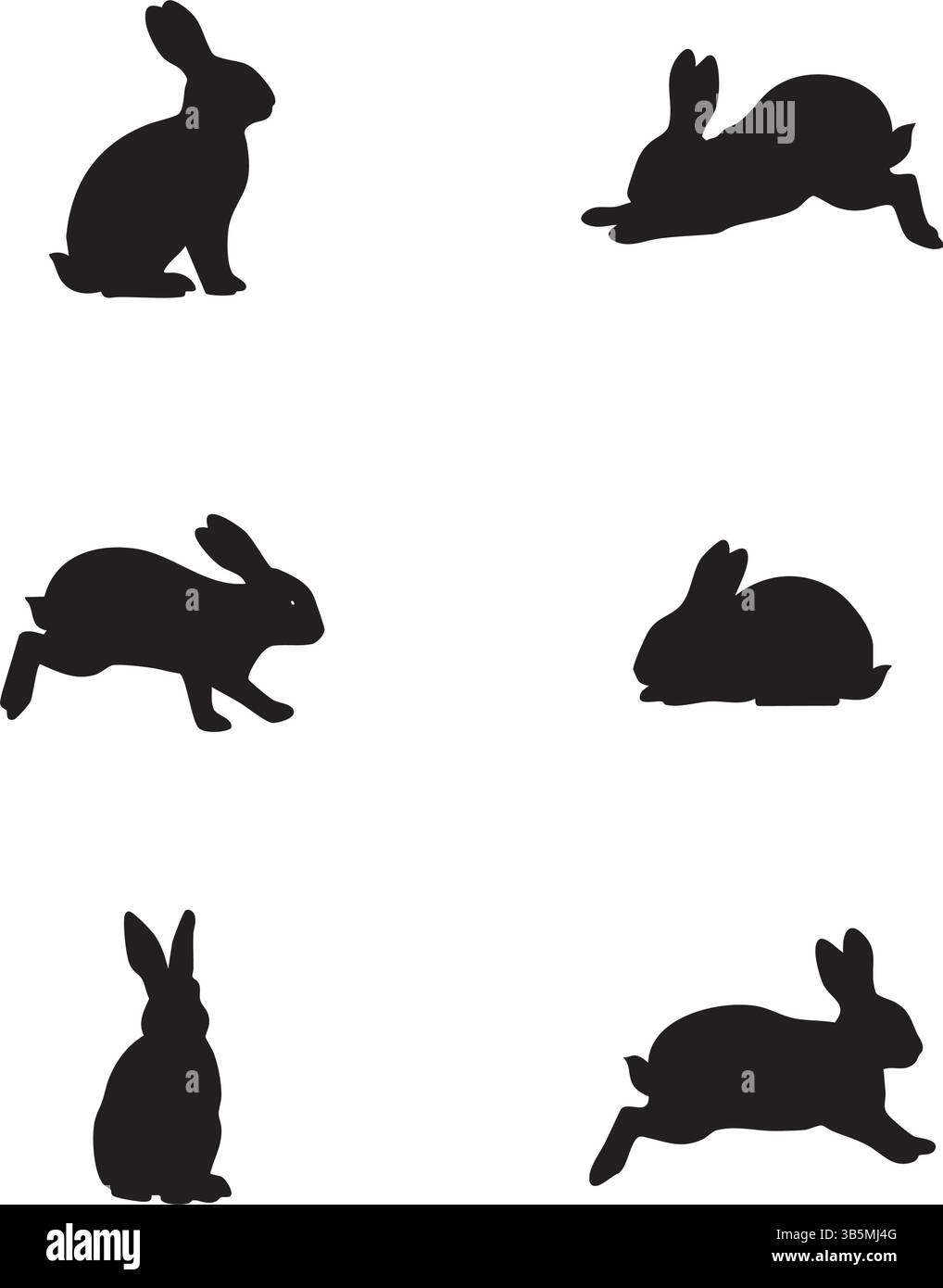 Bunny Rabbit Silhouette Vector – Easter & Spring Animal Pet Stock Vector