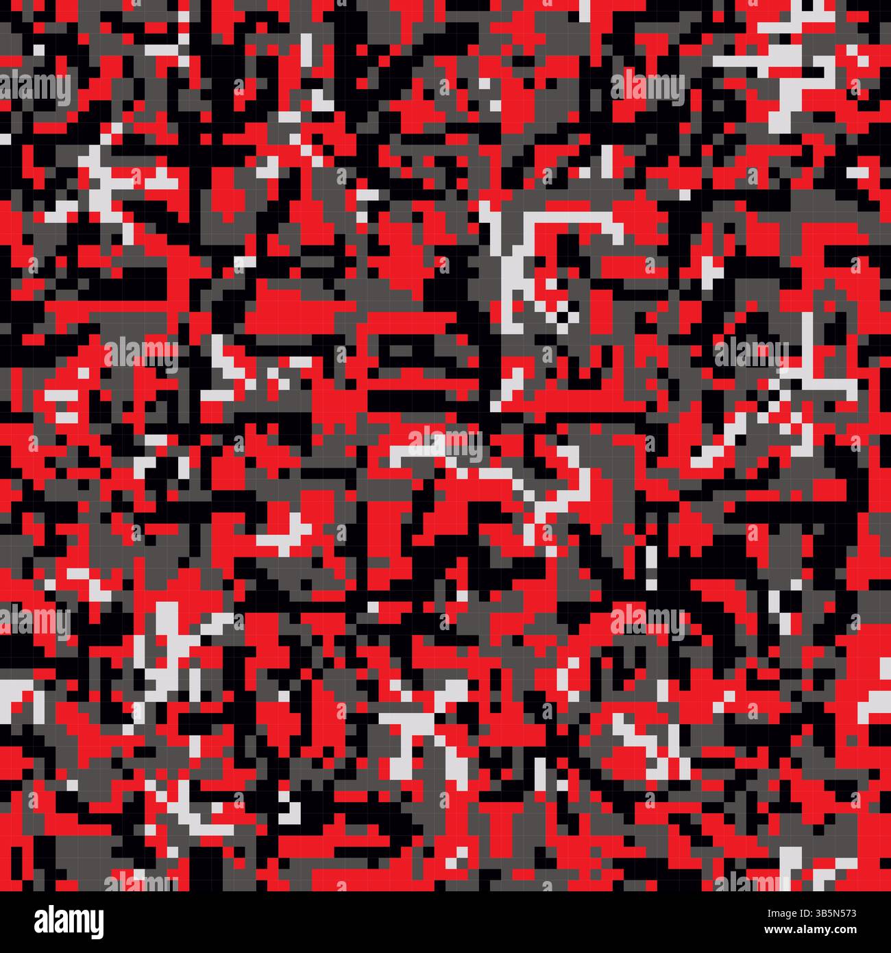 Dark red camouflage seamless pattern digital pixel tiles Stock Vector