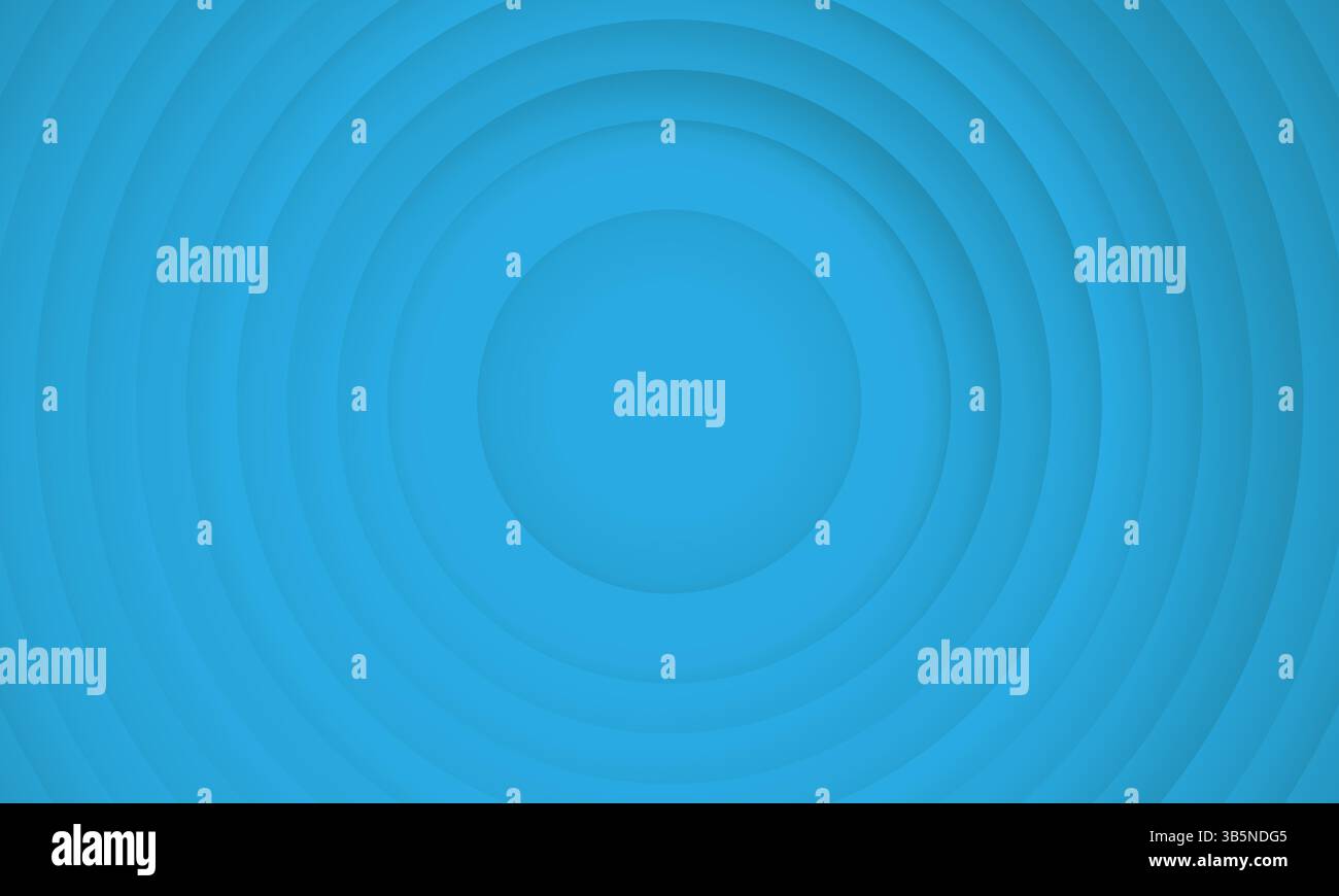 Abstract circle layers texture on blue background with shadow Stock Vector