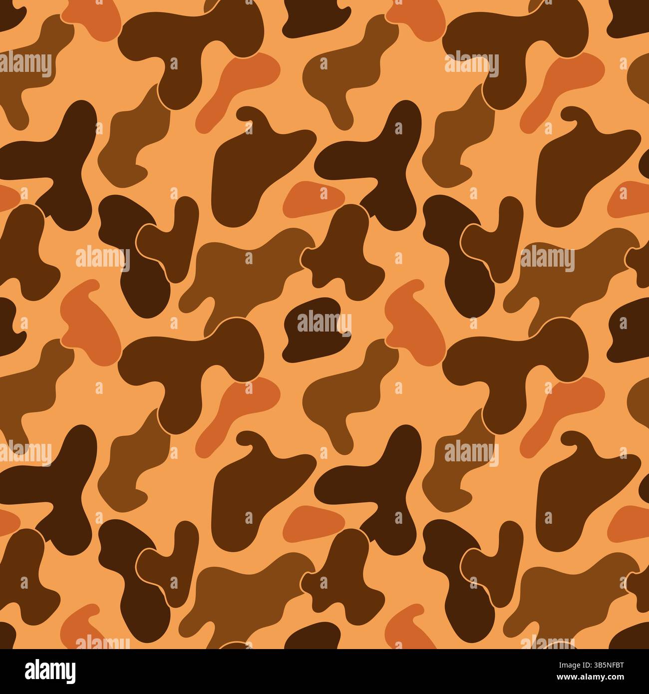 Orange military camouflage vector seamless pattern Stock Vector