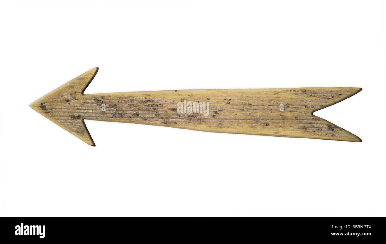 Wooden Arrow Sign Isolated On White Background Stock Photo - Alamy
