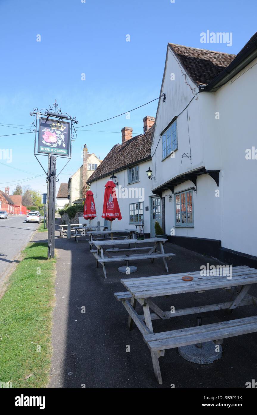 Rose & Crown inn, Hundon, Suffolk Stock Photo