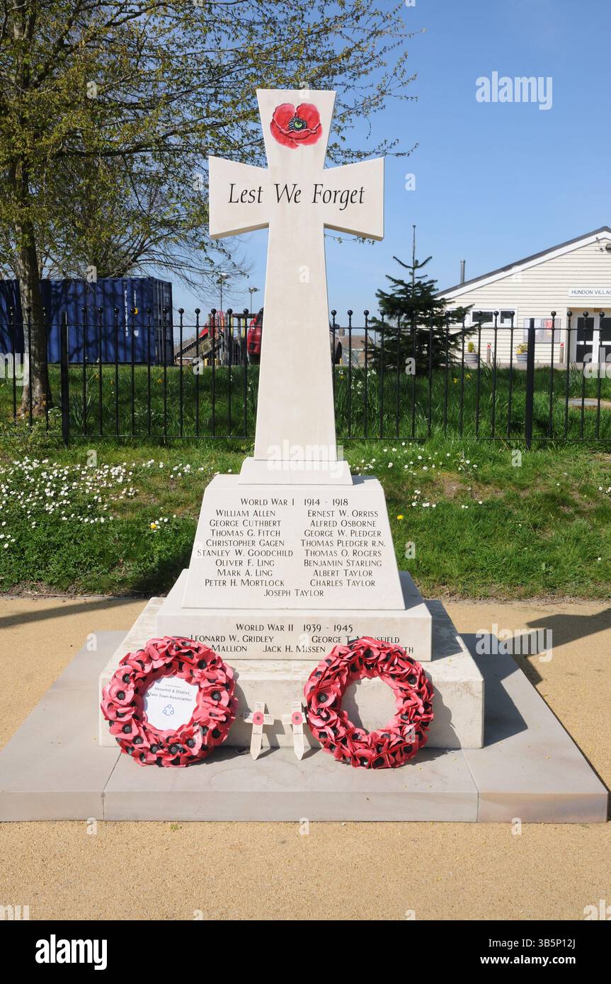 War Memorial, Hundon, Suffolk Stock Photo