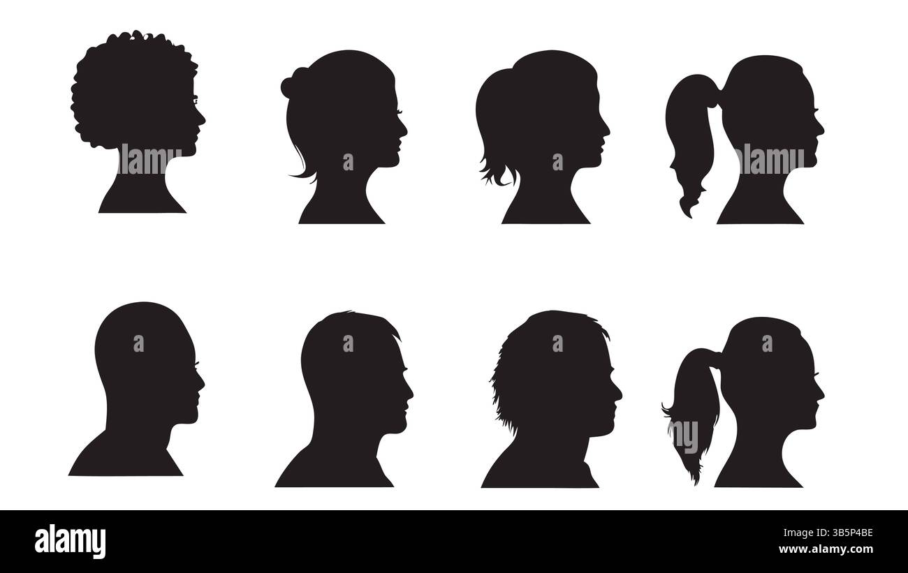 Human Head Silhouette Vector - Minimalistic Profile Illustration Stock ...
