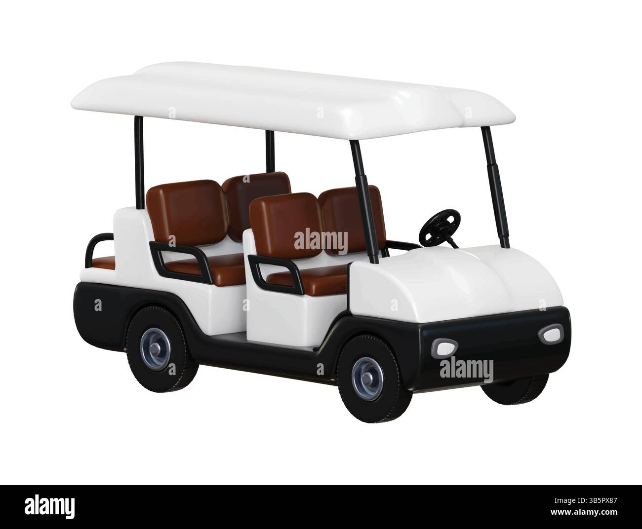 Golf cart icon 3d render concept of Sport and Game competition car icon 3d render Stock Vector