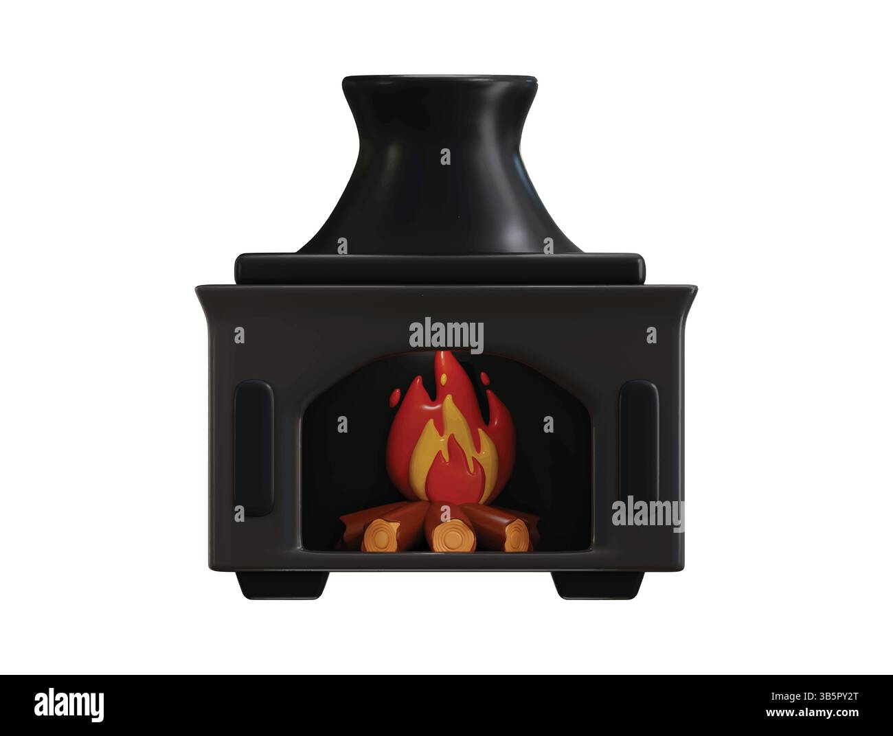 Fireplace icon 3d rendering vector illustration Stock Vector
