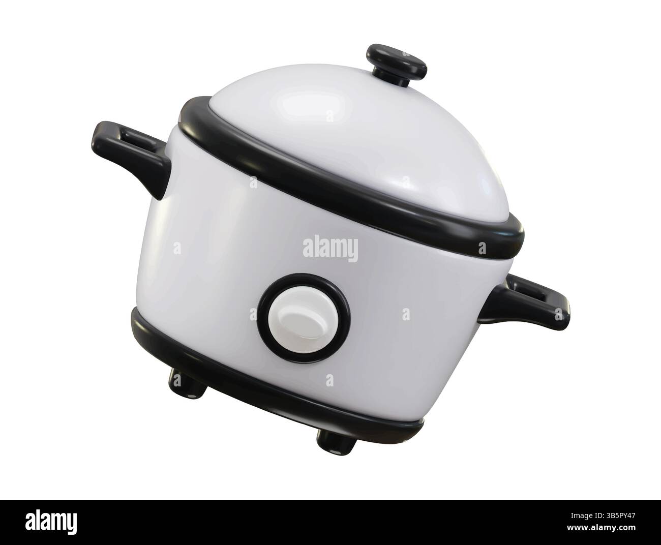 Electric Rice cooker 3d render concept of kitchen utensils appliances ...