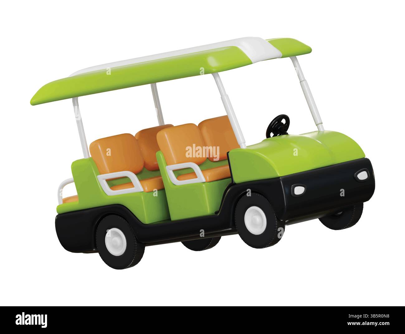 Golf cart icon 3d render concept of Sport and Game assets icon vector illustration Stock Vector