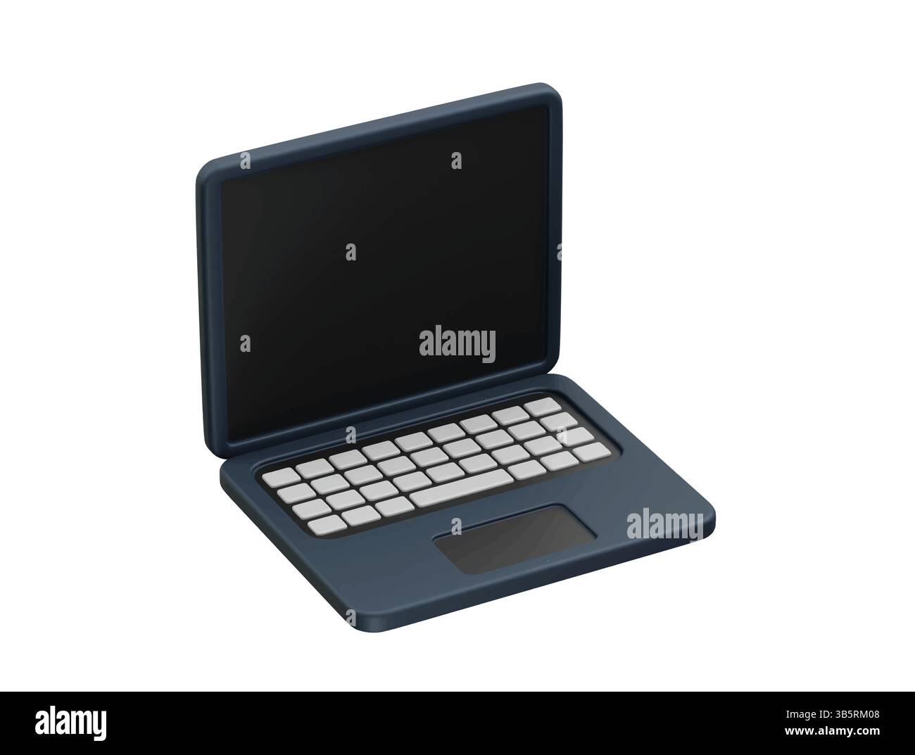 laptop with an open screen and keyboard icon illustration 3d render ...