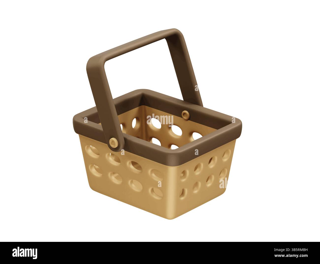 Shopping basket icon illustration 3d render Stock Vector