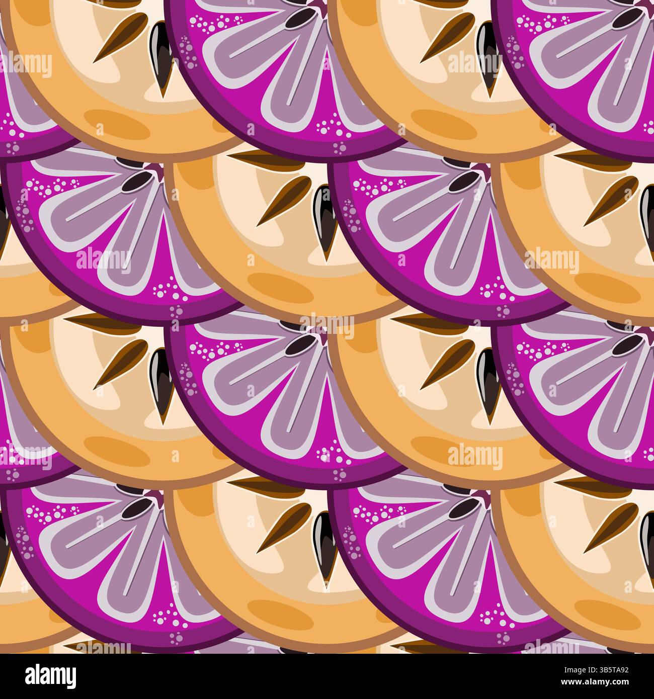 Tropical Jamaican fruit slices seamless pattern vector illustration Stock Vector