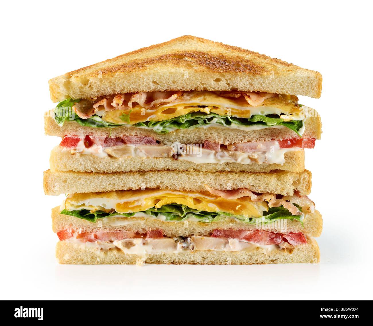 club sandwich stack isolated on white background Stock Photo - Alamy