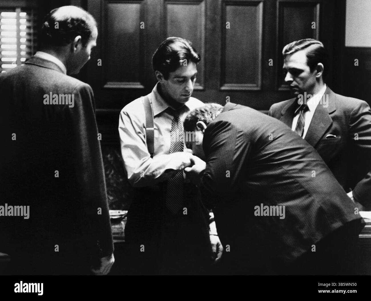 The Godfather (1972) Al Pacino as Michael Corleone  Richard Bright as Neri  Richard S. Castellano as Clemenza  Tom Rosqui as Rocco Lampone (uncredited) *Filmstill - Editorial Use Only* see Special Instructions. CAP/TFS Image supplied by Capital Pictures Stock Photo