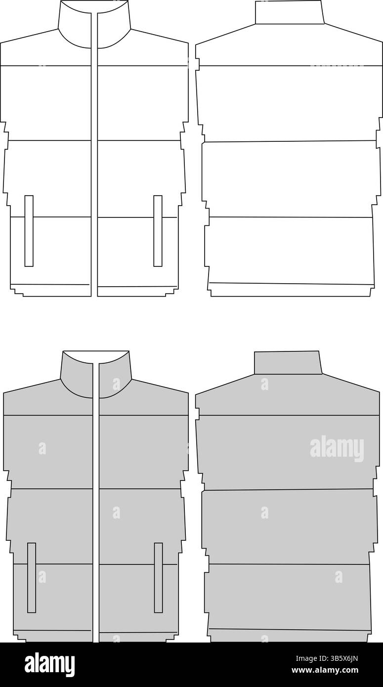 Vector design mockup template technical flat drawing Black and White ...