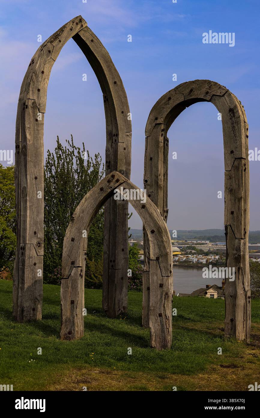 Public sculpture The Arches of Fort Pitt by Antony Hollaway (1928–2000 ...