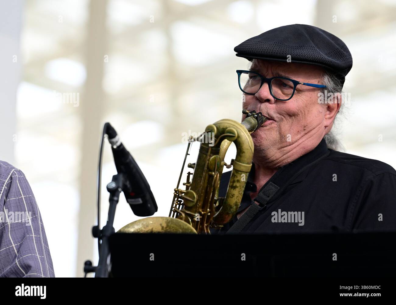 April 26, 2025: JOHN MILLS (baritone sax) performs as part of the ...