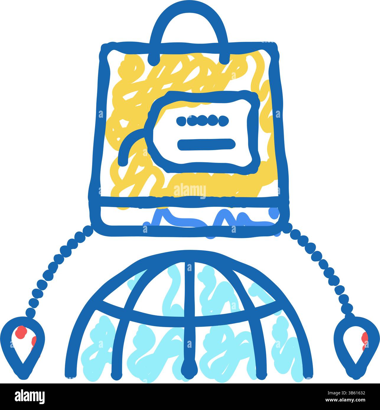 shopping tourism icon doodle illustration Stock Vector Image & Art - Alamy