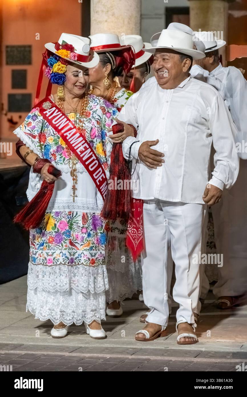 Merida, Mexico - 01-27-2025: Damcers at the January festival in Merida ...