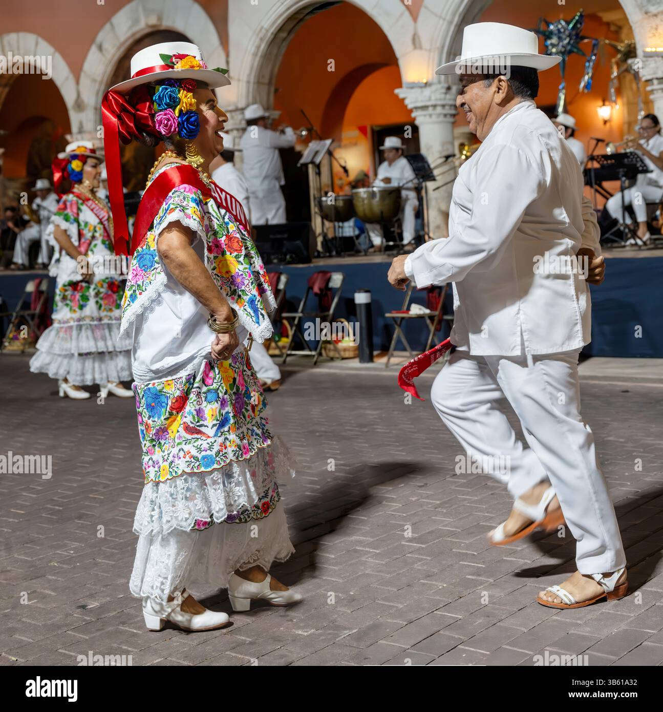 Merida, Mexico - 01-27-2025: Damcers at the January festival in Merida ...