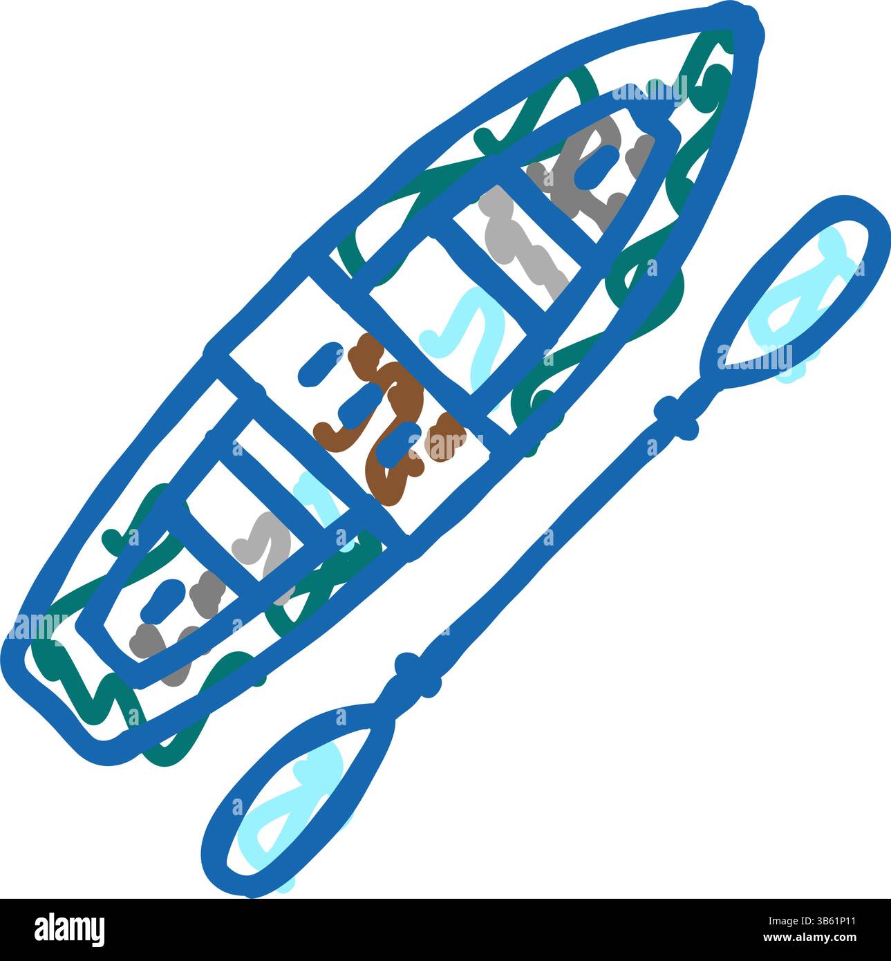kayak boat icon doodle illustration Stock Vector Image & Art - Alamy
