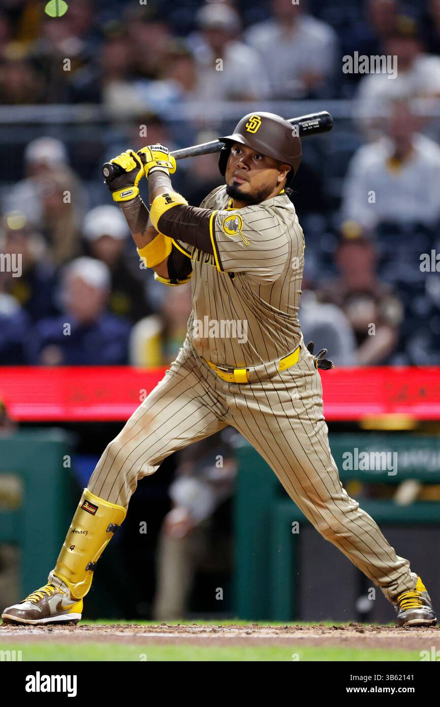 PITTSBURGH, PA - MAY 02: San Diego Padres first baseman Luis Arraez (4 ...